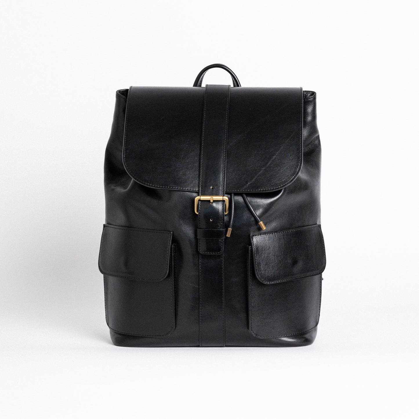 Traveller's Backpack in Vegetable Tanned Black Leather