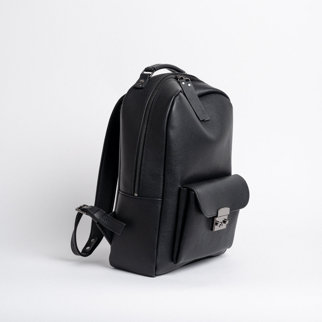 Squeeze Lock Backpack in Black