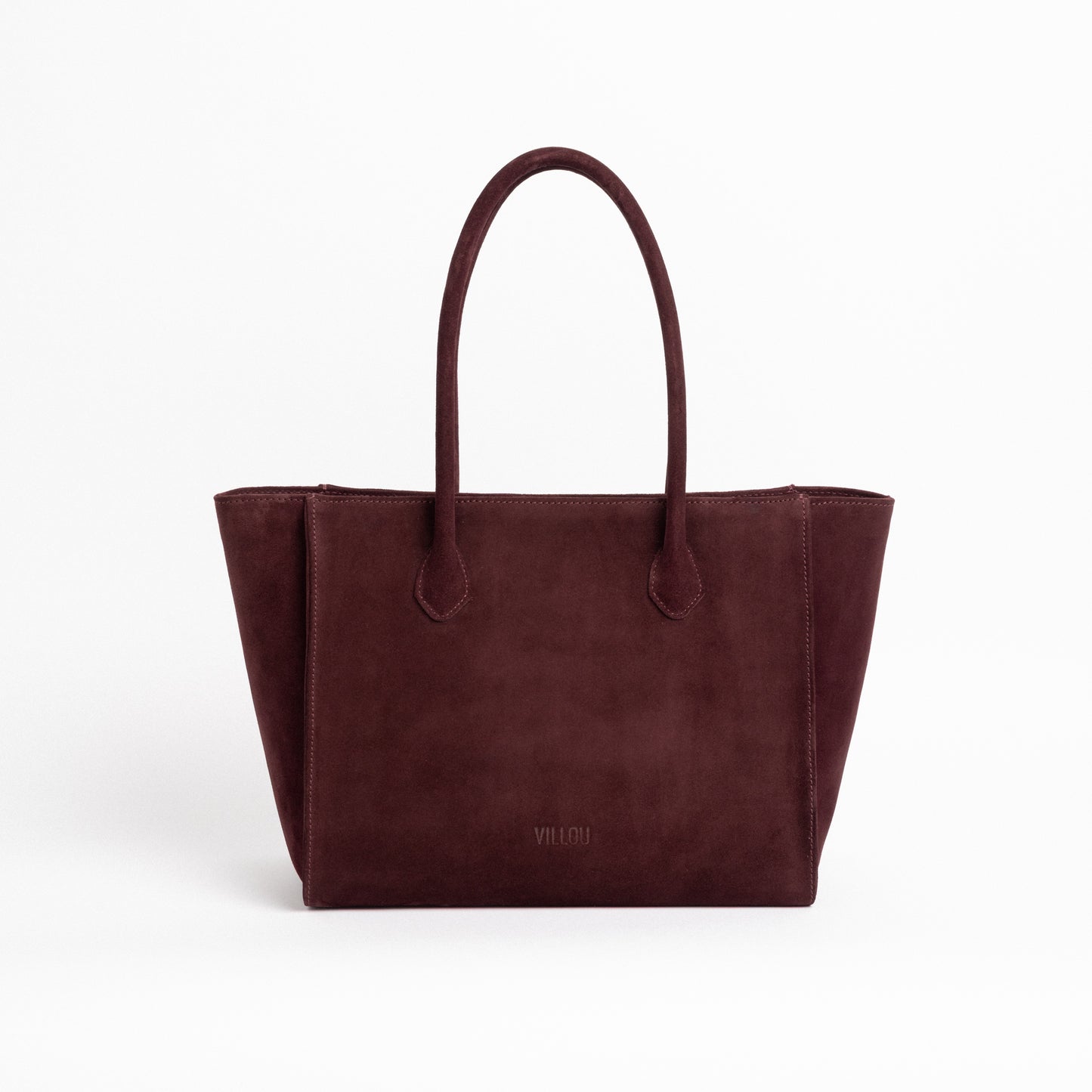 TERRA Tote Bag in Burgundy Suede