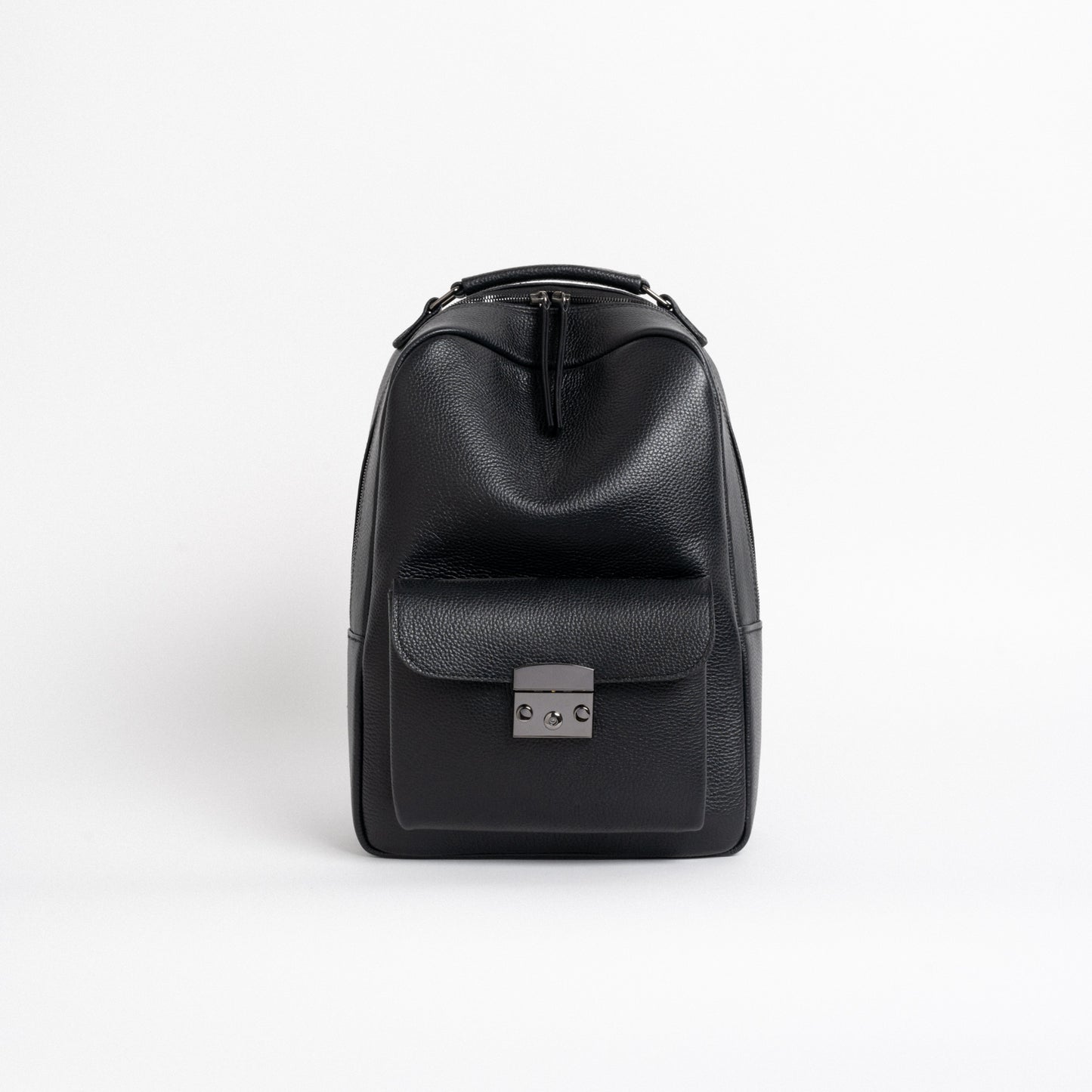 Squeeze Lock Backpack in Pebbled Black
