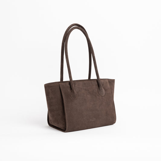 TERRA Tote Bag in Cocoa Suede