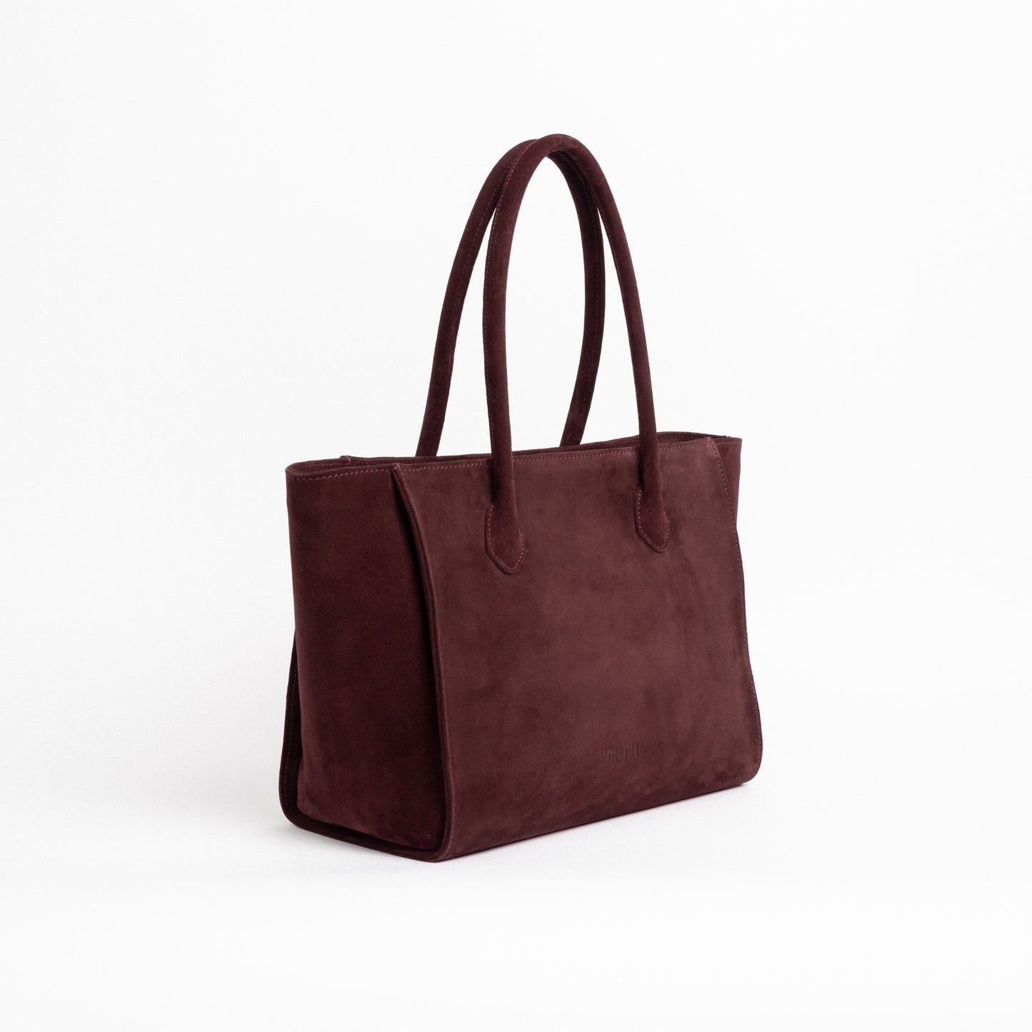 TERRA Tote Bag in Burgundy Suede
