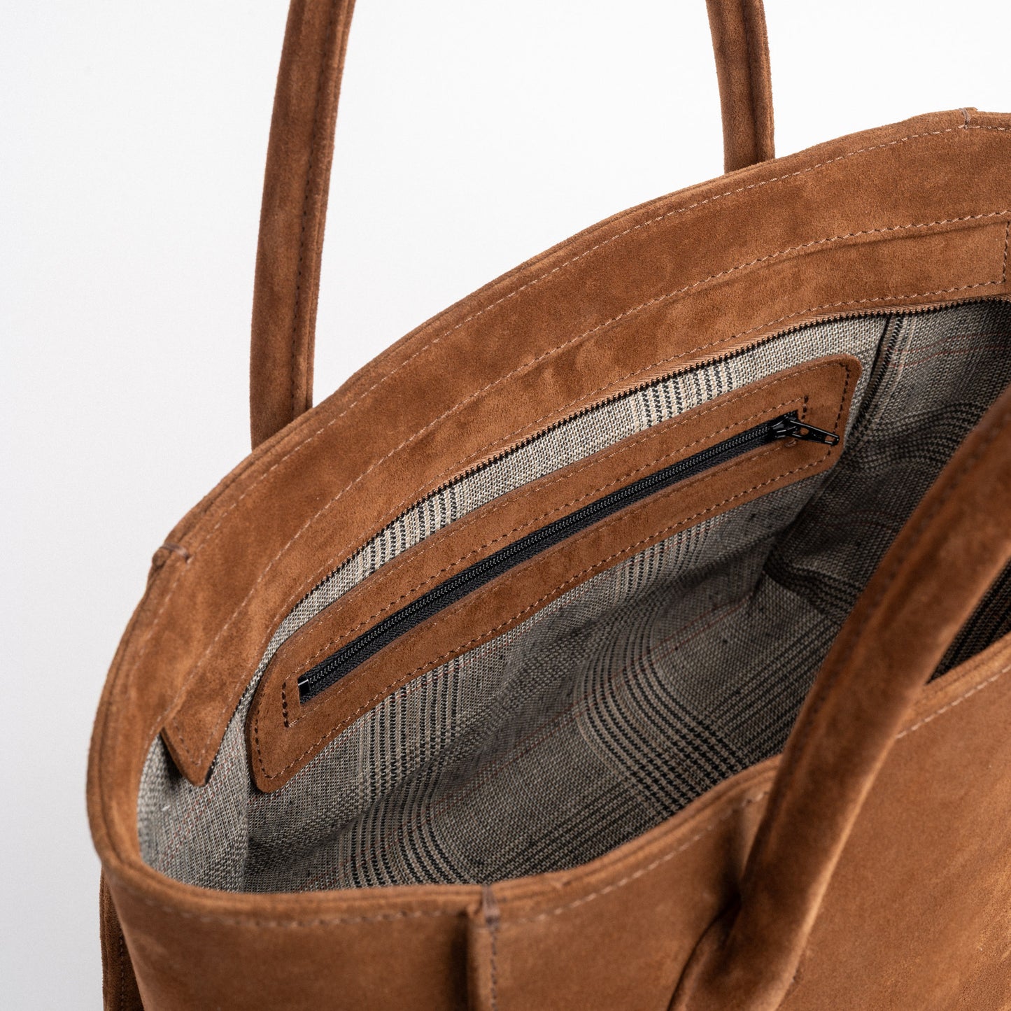 TERRA Tote Bag in Camel Suede