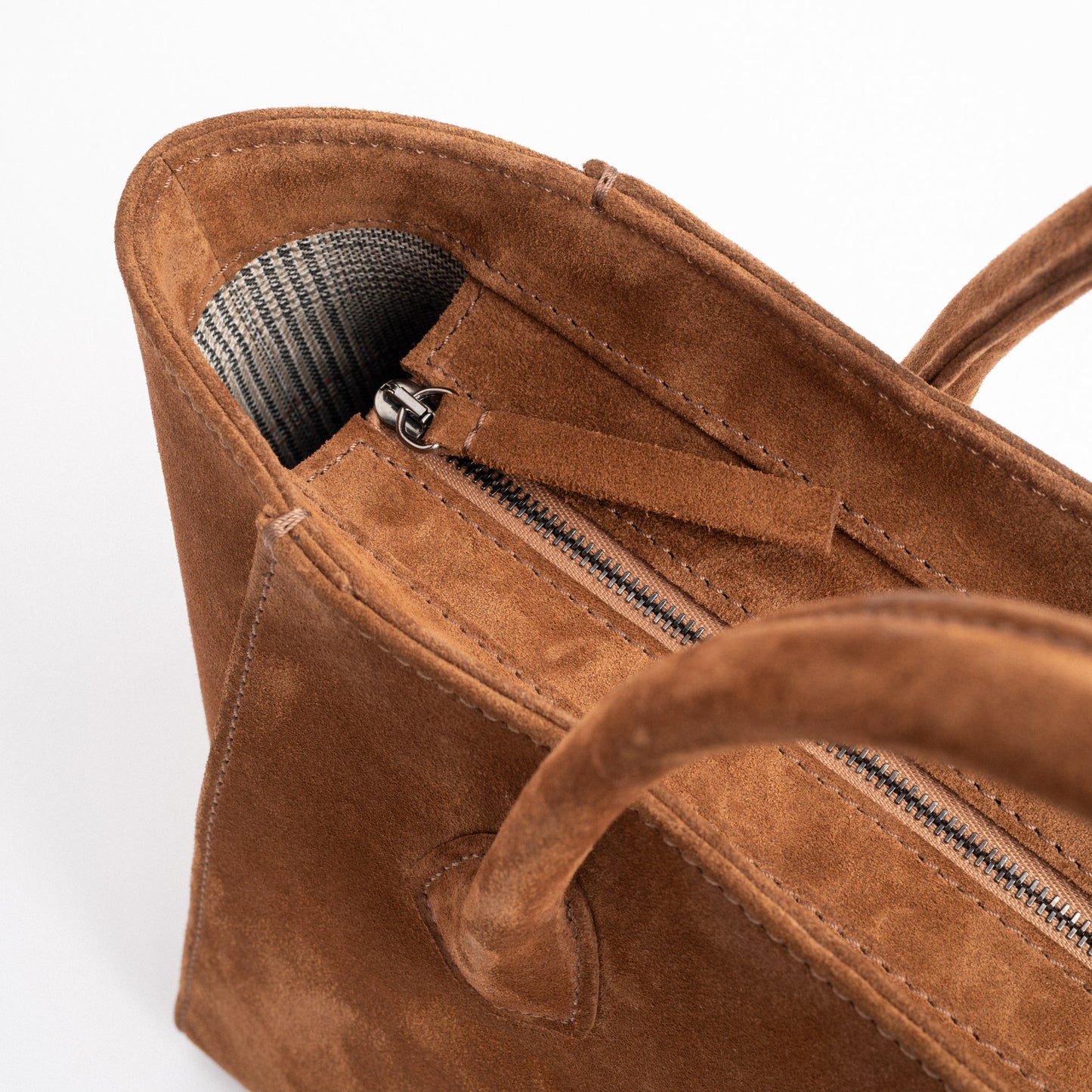 TERRA Tote Bag in Camel Suede