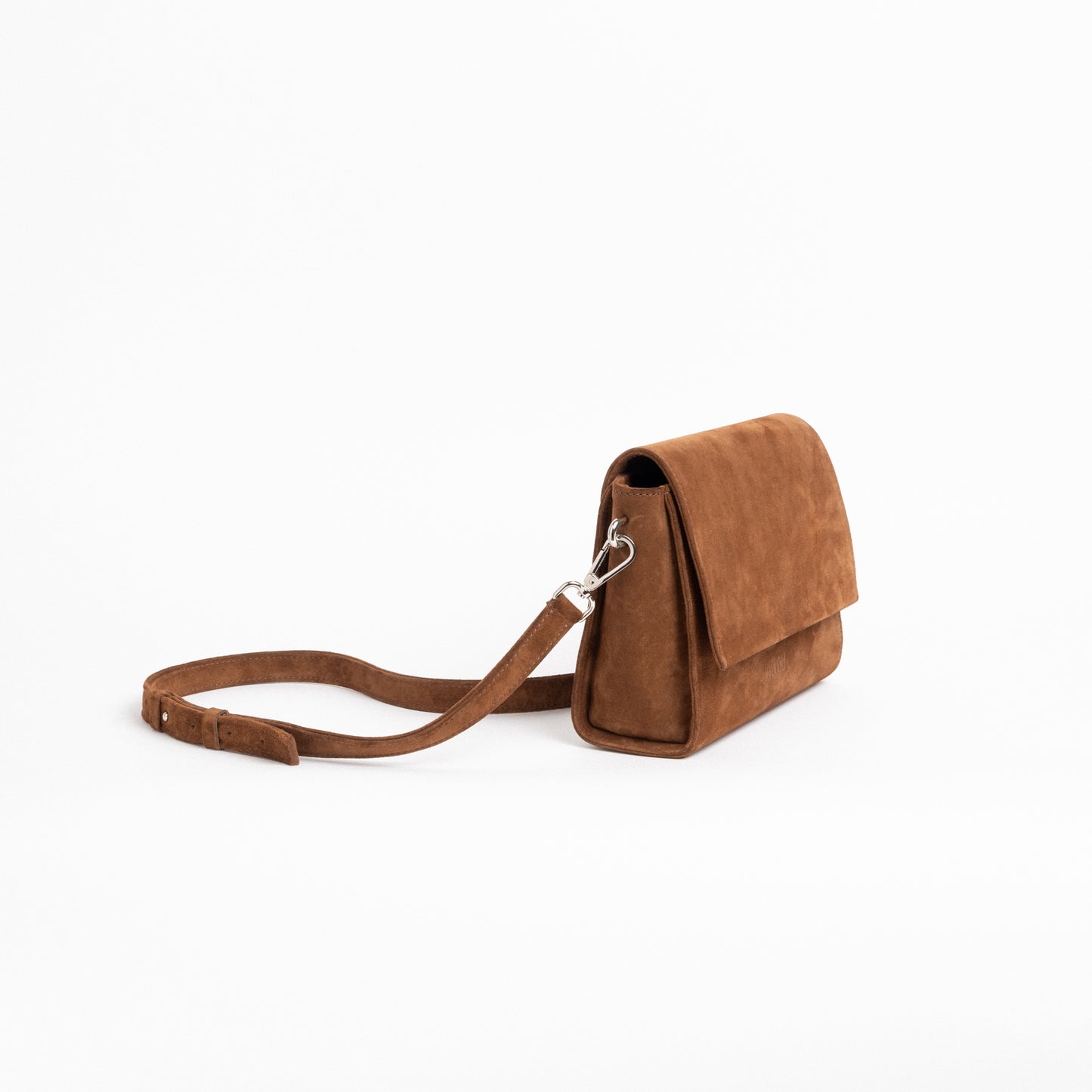 FLOW Shoulder Bag in Camel Suede
