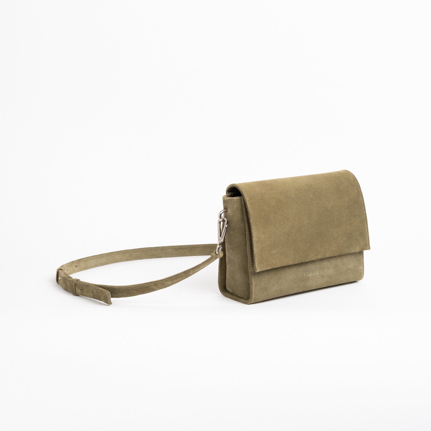 FLOW Shoulder Bag in Pistachio Suede