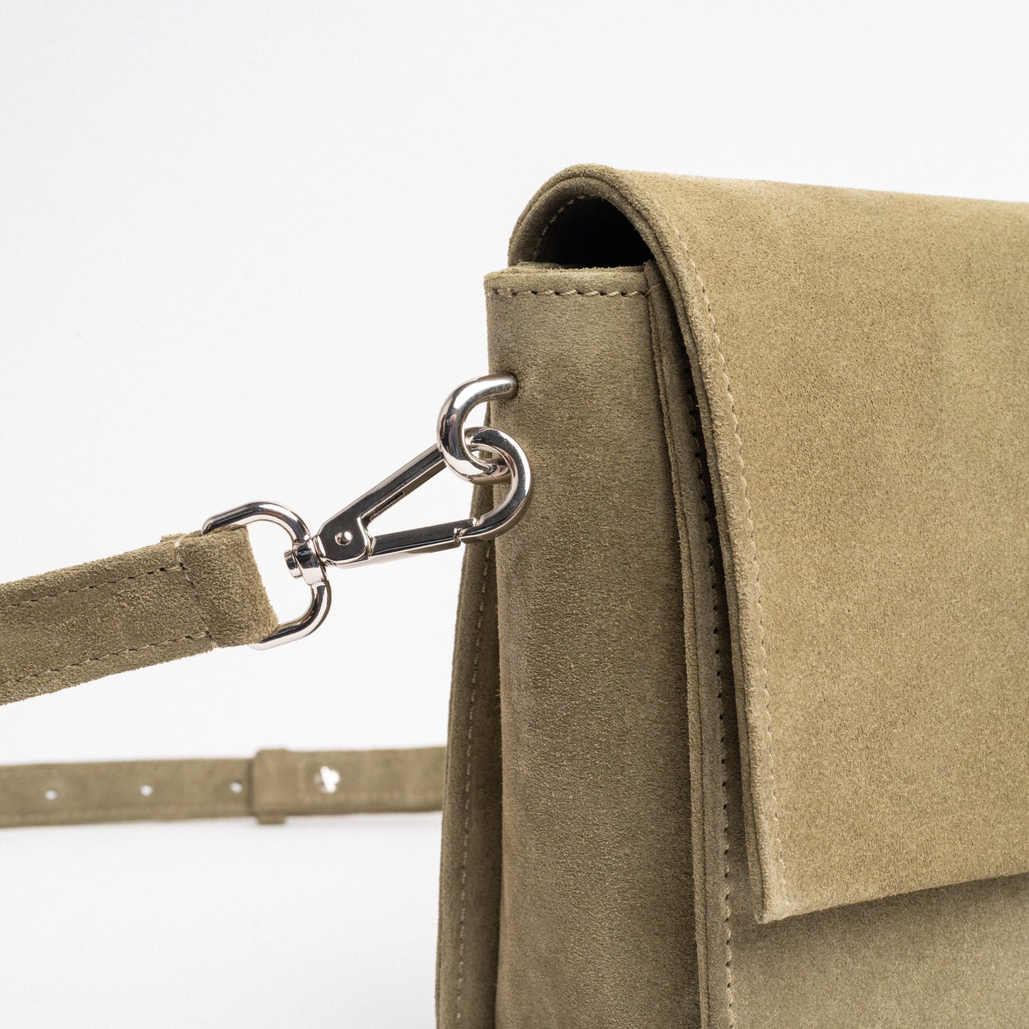 FLOW Shoulder Bag in Pistachio Suede