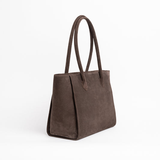 TERRA Tote Bag in Cocoa Suede