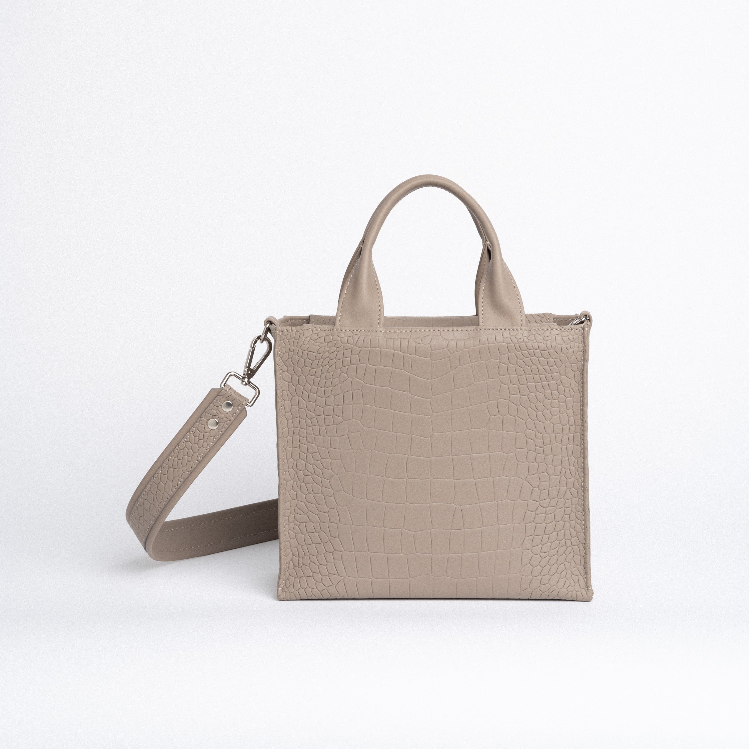 Fair Square Bag in Beige Croc VILLOU