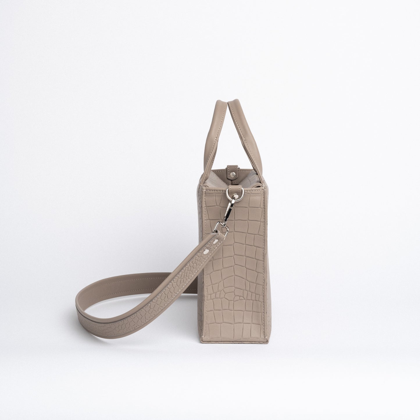 Fair & Square Bag in Beige Croc