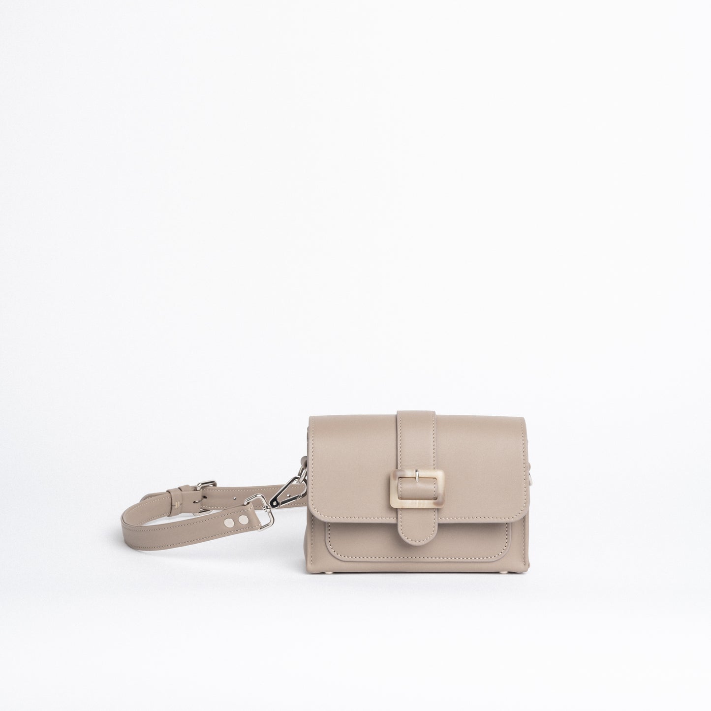 Shoulder Bag with Beige Buckle