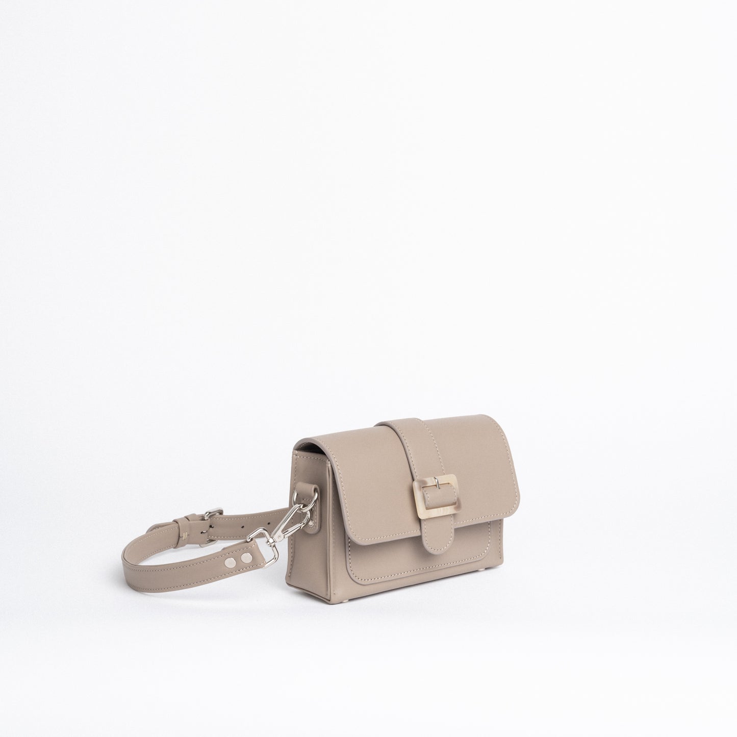 Shoulder Bag with Beige Buckle