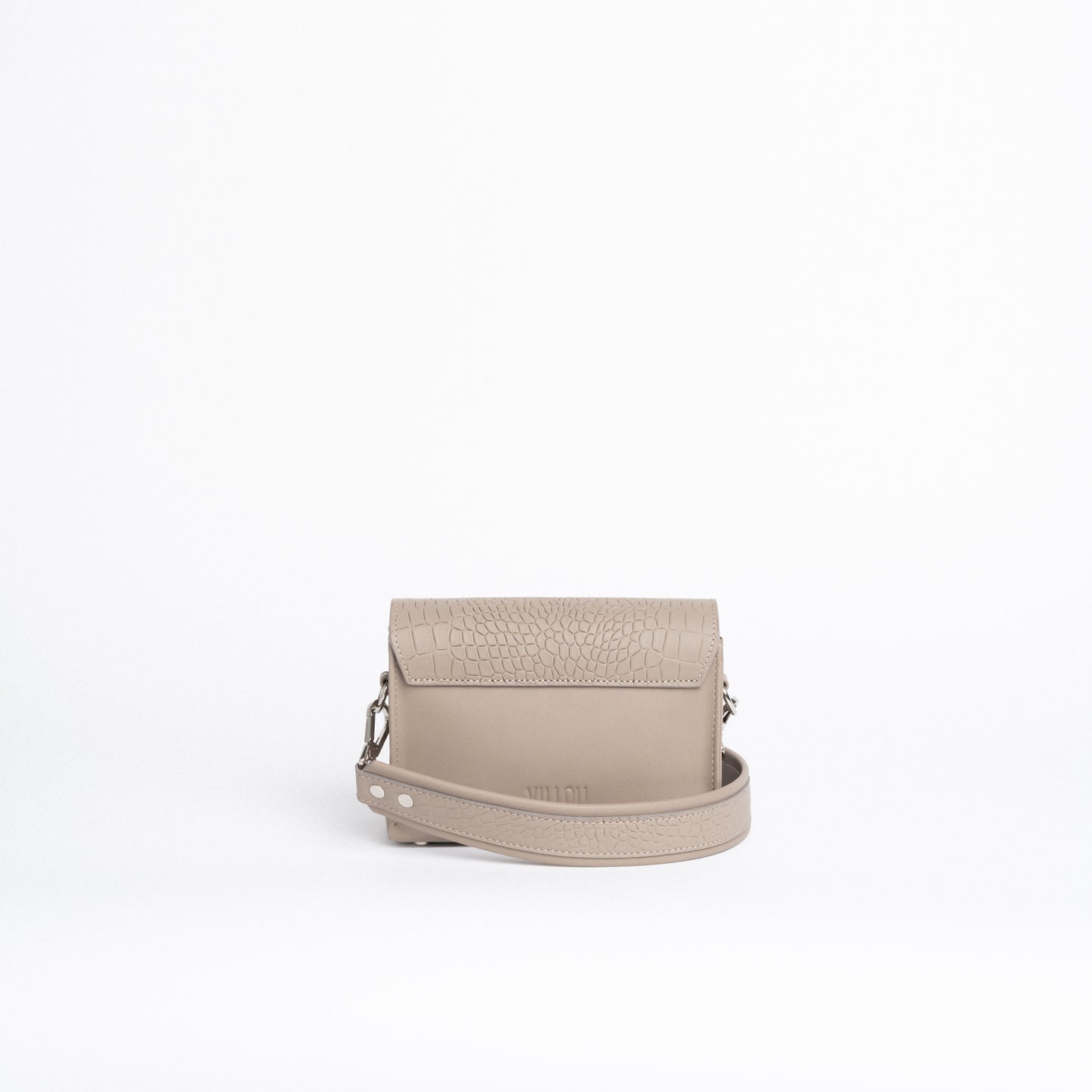 Shoulder Bag in Beige Croc