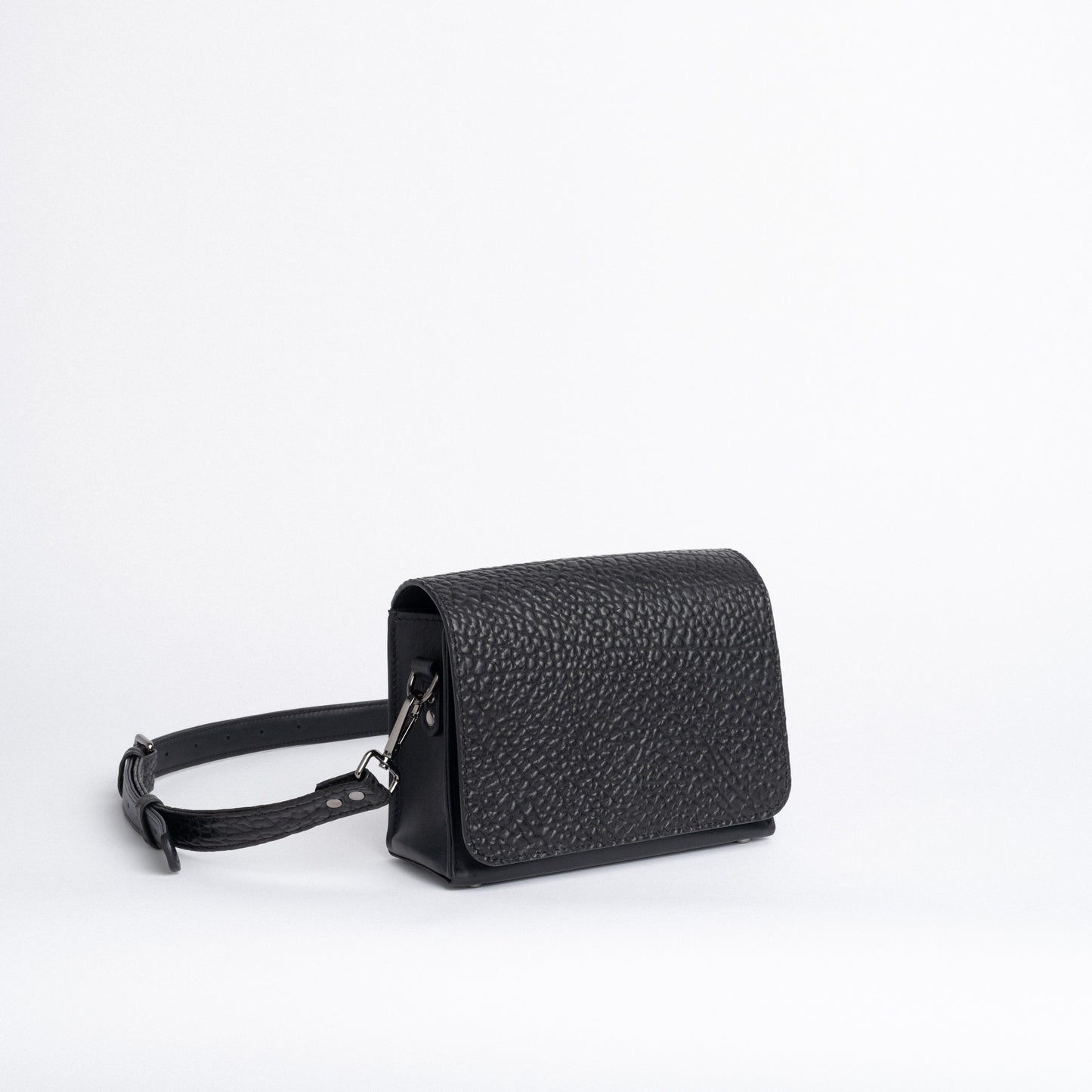 Shoulder Bag in Textured Black